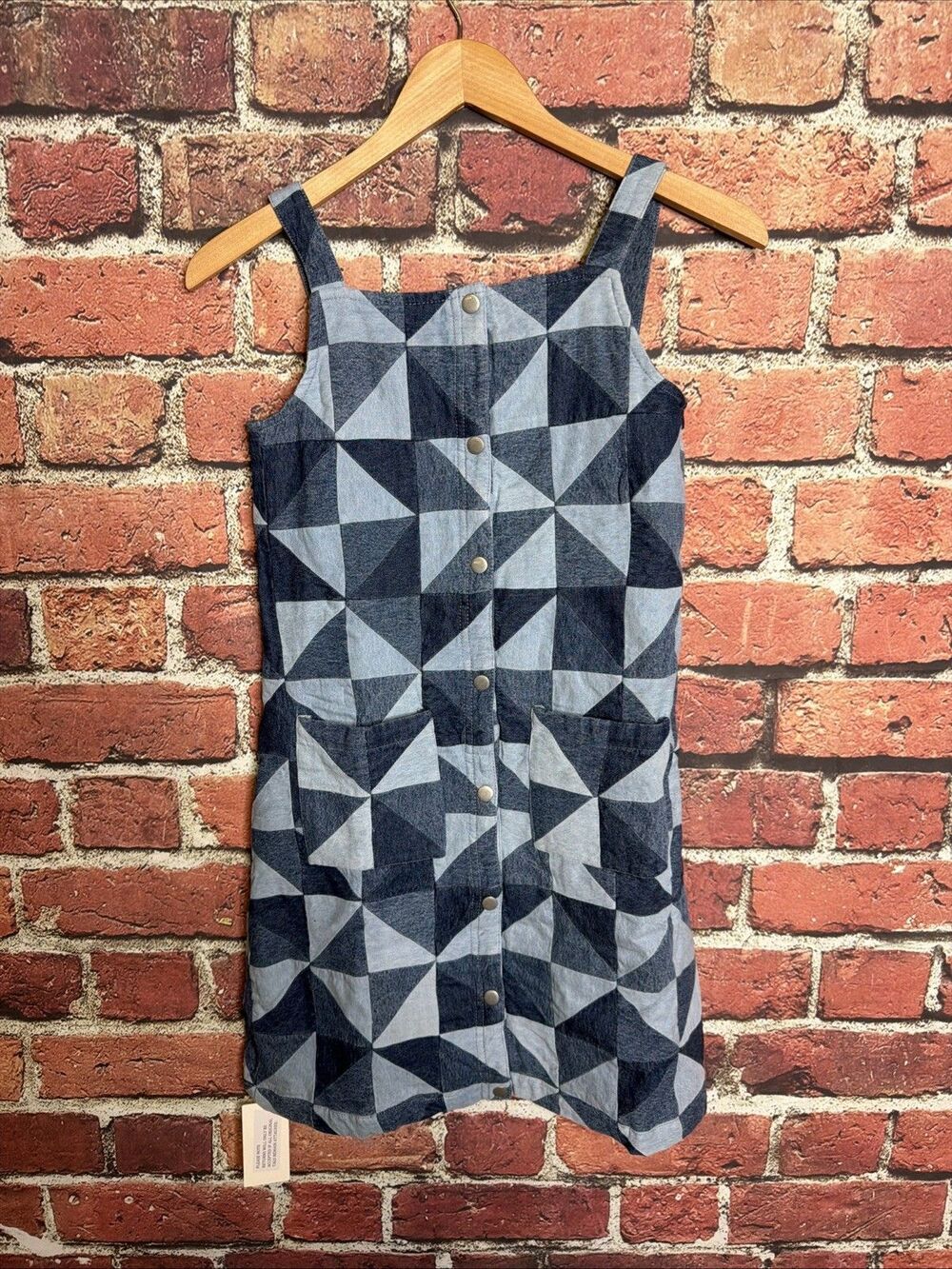 SEA NEW YORK Girls Youth Denim Apron Patchwork Dres NWT NEW 14Y